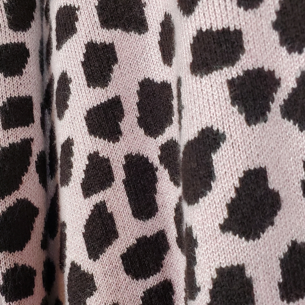 ANN TAYLOR Pink Jacquard Animal Sweater Dress M - Picture 9 of 9